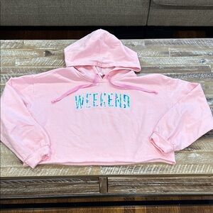 Lilly Pulitzer Pink Hoodie with 'Weekend' Print